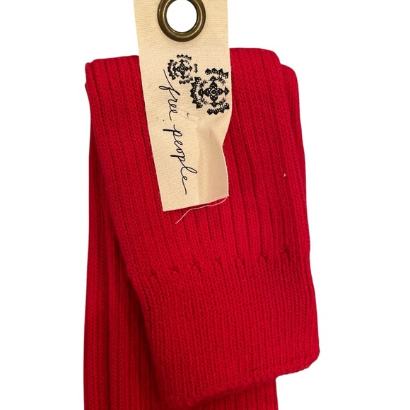 Free People Women’s Super Scrunch Solid Socks Candy Red - Picture 7 of 10